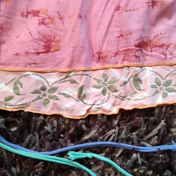 One of a kind Boho Yoga festival soft Cotton shirt Orange. Med - Picture 5 of 8